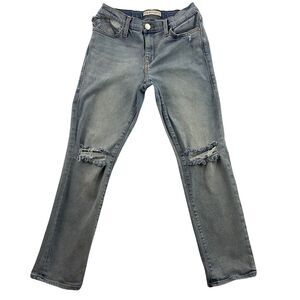 Rock & Republic Jeans Womens Size 8 Blue Distressed Low Rise Light Wash Denim